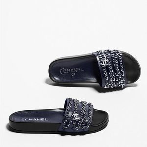 Chanel Mules (Marine)